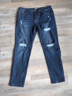 Chic Soul | "Going Out" Distressed Skinny Jeans | Size 2X